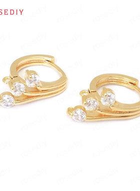 Diy饰品耳环耳饰耳针配件铜镀真金镶锆 雀尾 耳环耳圈耳扣38416