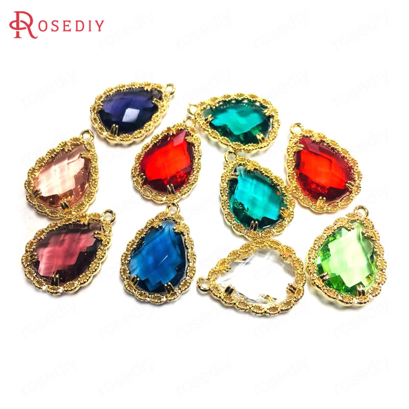 diy饰品配件玻璃24k香槟金色