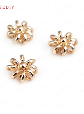 Diy饰品手工材料铜镀真金项链手链耳环发饰头饰配件小花挂件30741