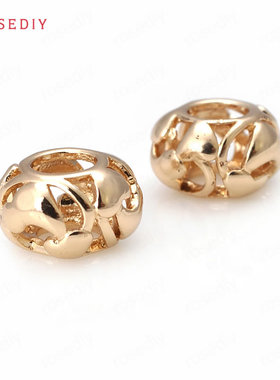 Diy饰品手工材料 铜镀真金 项链手链发饰头饰配件大孔珠隔珠30952