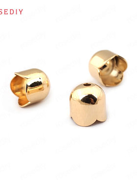 Diy饰品铜镀真金项链耳环配件内6MM高7MM 流苏帽 花帽 花托33780