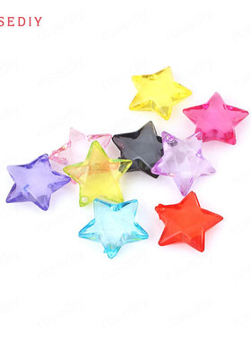 Diy饰品配件 15MM 压克力 五星 挂件 吊坠 多色 120克 11796