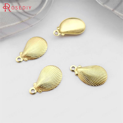 Diy饰品配件 挂件 吊坠 12.5*7.5MM 铜制 贝壳 黄铜 100个(30577)