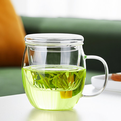 诗米乐高硼硅玻璃加厚茶杯带过滤