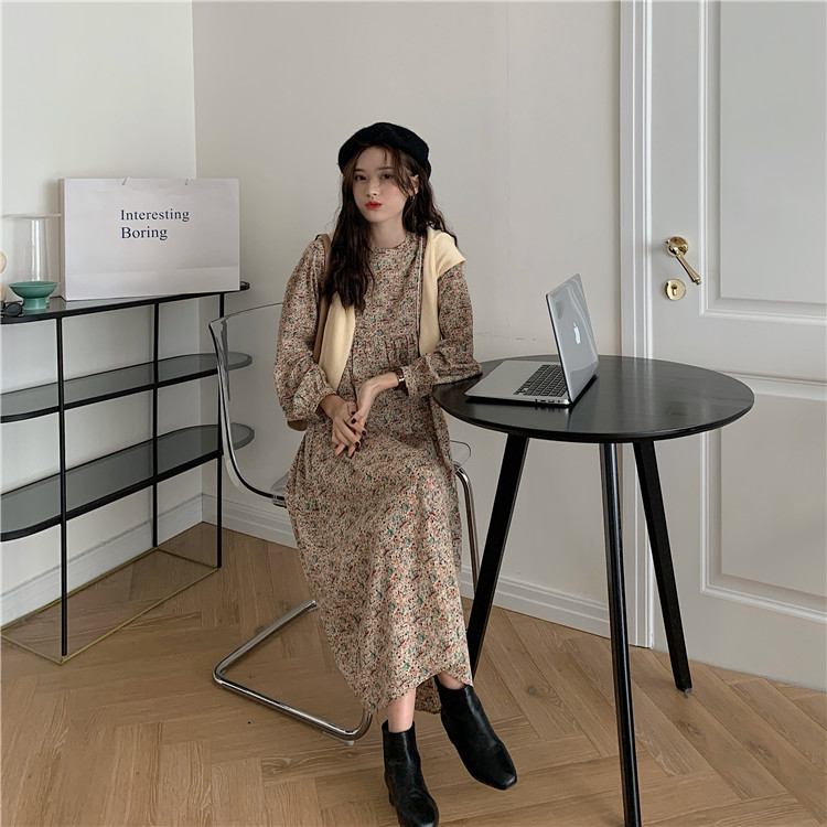 Real price long sleeve Floral Dress