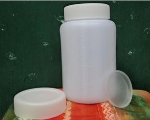 2000ml 毫升 半透明塑料瓶 大口试剂瓶 固体液体 有内盖 带刻度2L