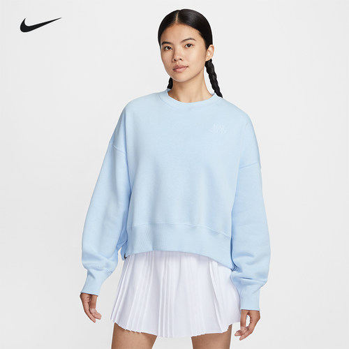 Nike耐克网球服女子秋季新款加绒卫衣蝙蝠袖上衣长袖T恤IO0485