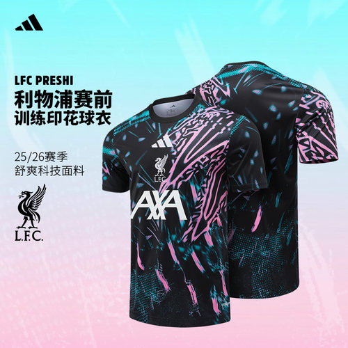 Adidas阿迪达斯足球服利物浦25-26赛季热身训练球衣球迷服KB1447