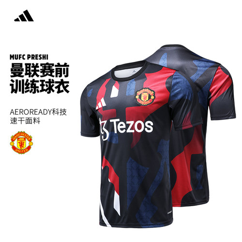 ADIDAS曼联短袖T恤红魔足球服男
