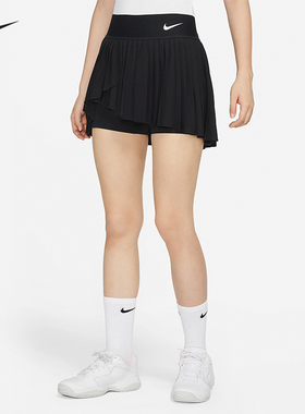 nike耐克网球裙女新款运动短裙子百褶裙宽腰带底裤防走光DR6850