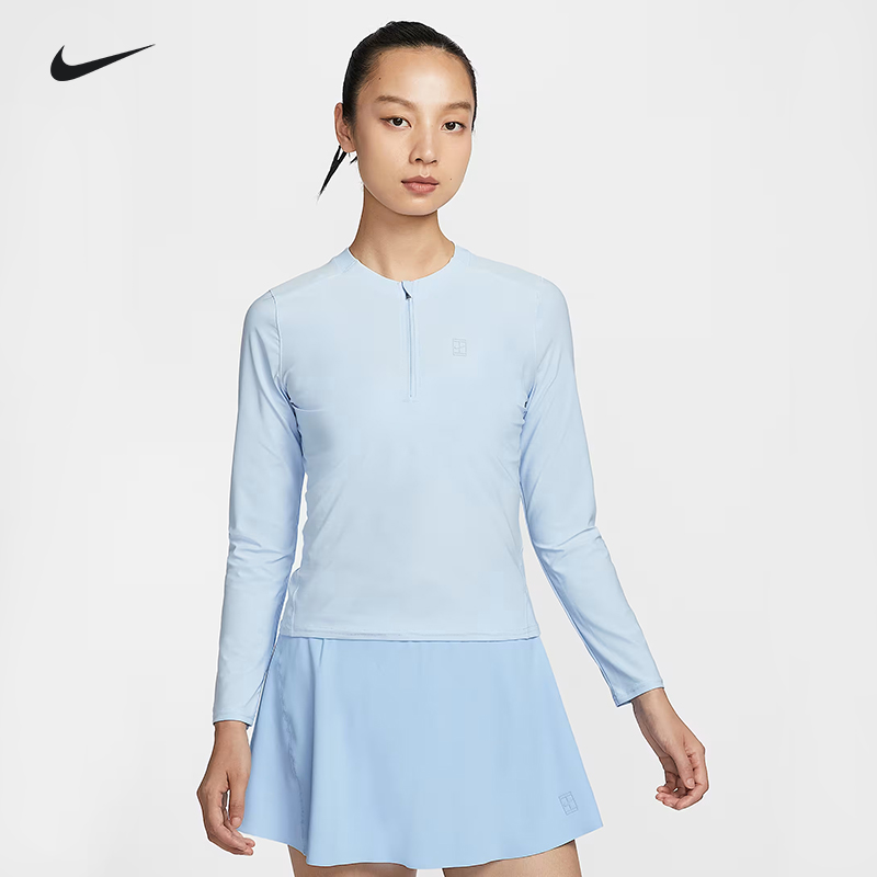 Nike耐克女子网球长袖训练服郑钦文中国赛半拉链快干运动服FZ6738