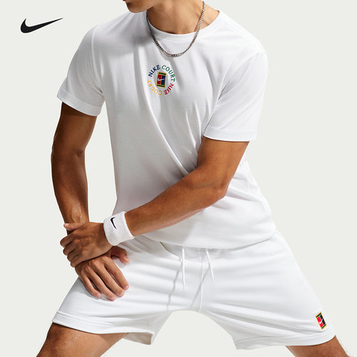 Nike耐克Court网球服Dri-FIT速干透气棉涤短袖男网球文化运动T恤