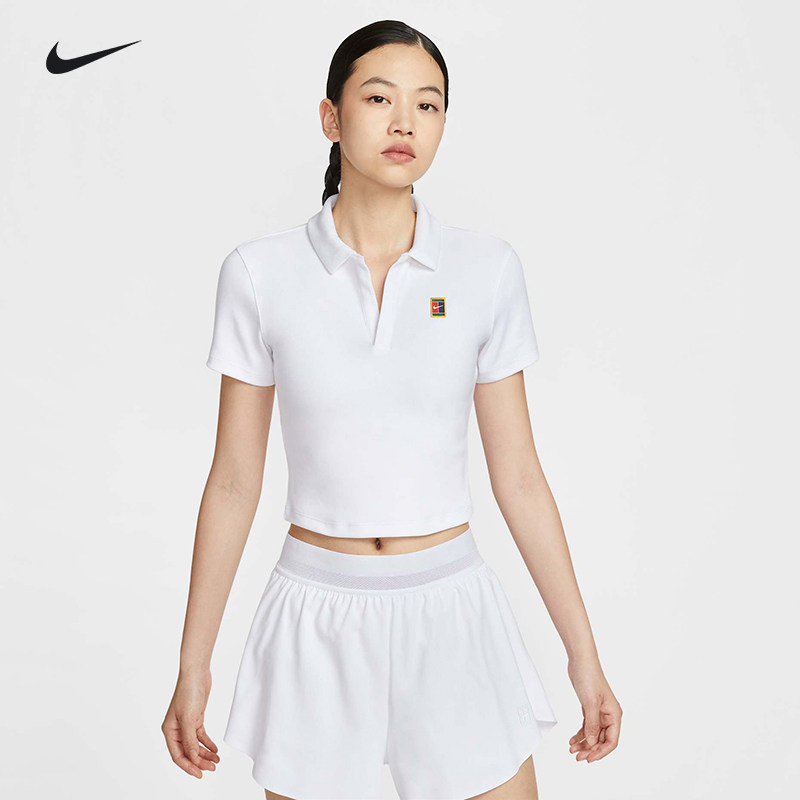 Nike耐克网球服女子温网短款POLO衫运动上衣快干透气HJ8993