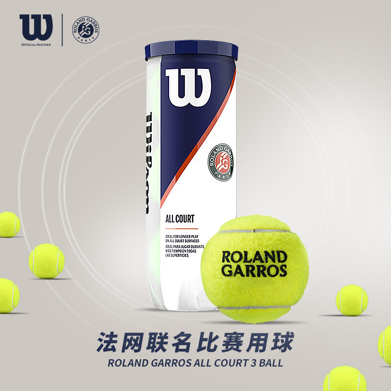 威尔胜网球罗兰加洛斯法网比赛用球wilson全场地训练网球