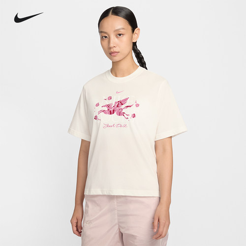 Nike耐克网球服女新款运动短袖圆领休闲T恤上衣马年纪念款IQ3835