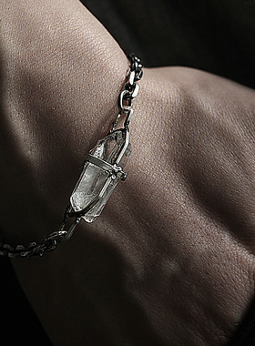 《末日微光》925纯银白水晶 手链