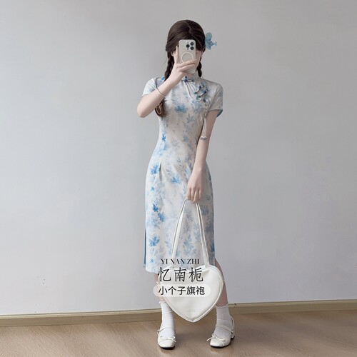 新中式女夏小个子可穿改良旗袍