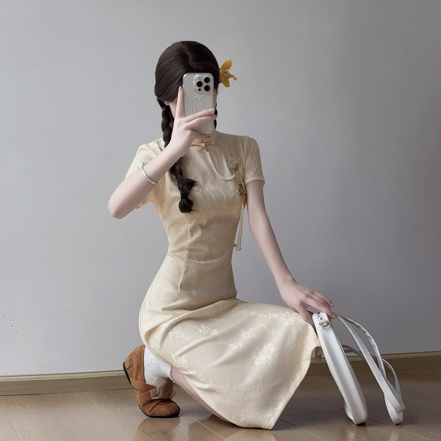 忆南栀黄色旗袍新中式2026新款小个子女夏高考送考改良年轻款日常