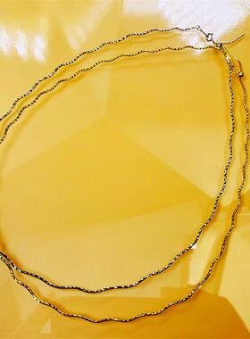 DIY925银项圈万能链女波纹可调节