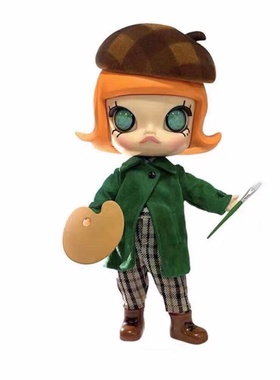 现货POPMART泡泡玛特BTS北京展会限定Molly小画家bjd大体公仔摆件