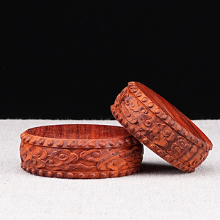 红木实木花梨木圆形莲花底座花瓶花盆景工艺品文玩摆件香炉托架