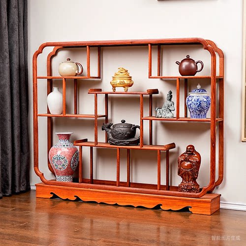 红花梨木博古架红花梨茶具架