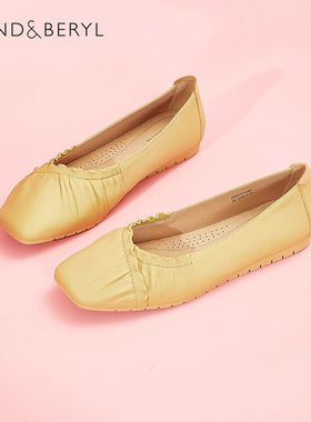 Fondberyl/菲伯丽尔春秋方头羊皮浅口低跟芭蕾单鞋女FB33111046