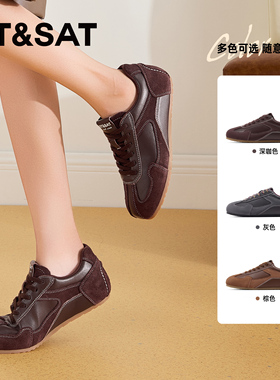 St&Sat/星期六春秋复古德训鞋系带内增高运动休闲鞋女SSC3112CIK