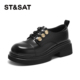 St&Sat 女SSD1112W0E 一脚蹬乐福鞋 星期六春秋英伦小皮鞋 粗跟单鞋