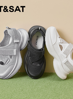 St&Sat/星期六夏季厚底老爹鞋水钻一脚蹬休闲凉鞋女SSC2112C5B