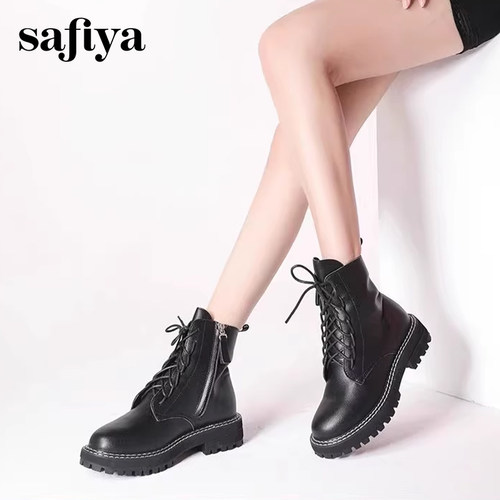 索菲娅时尚百搭厚底保暖英伦短靴