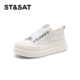 St&Sat 女SSC2112D58 休闲单鞋 星期六春秋系带小白鞋 厚底增高板鞋