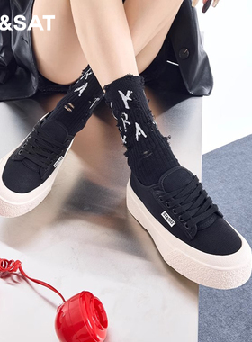 St&Sat/星期六春秋季圆头牛皮系带增高厚底低帮板鞋女SS33112H04