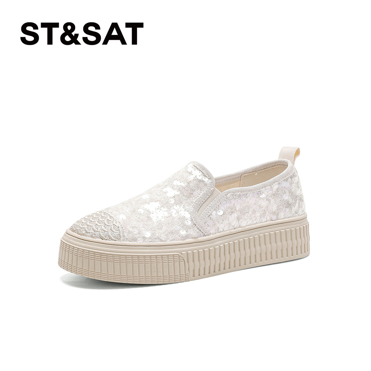 星期六亮片厚底增高休闲渔夫鞋