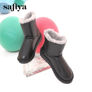 Safiya 保暖毛里雪地靴厚底户外套筒短靴女SF2411A074 索菲娅冬季
