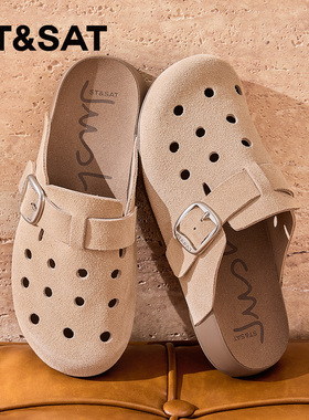 St&Sat/星期六春夏复古勃肯鞋厚底懒人鞋包头半拖鞋女SSD1114C8Y