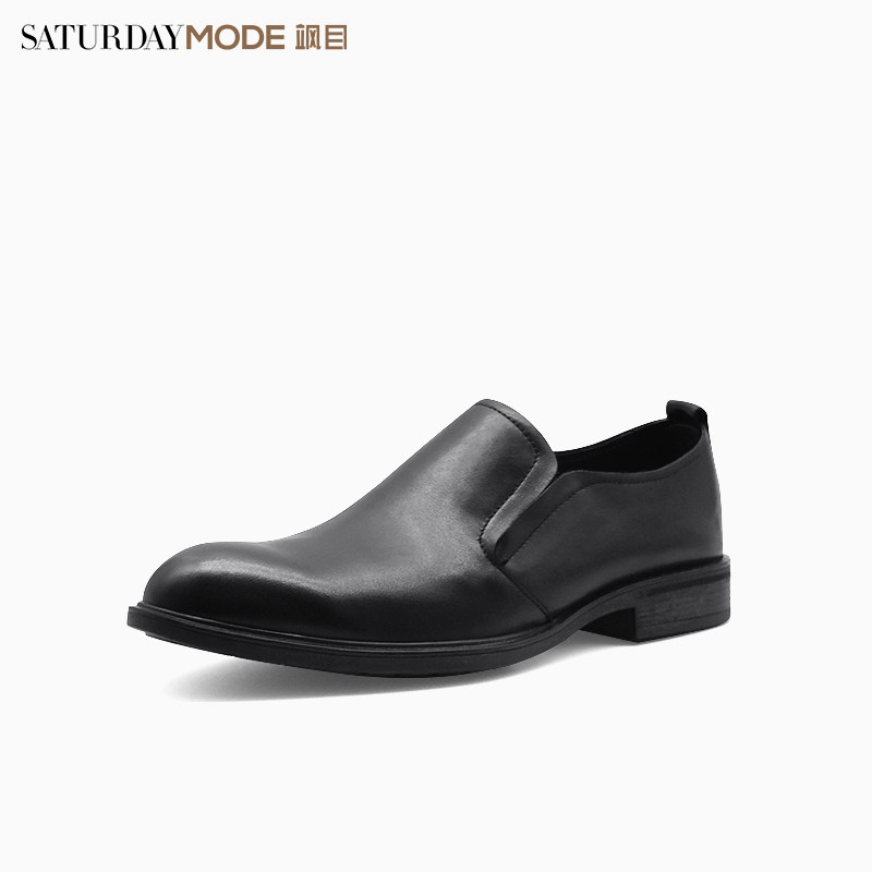 星期六牛皮商务正装男士乐福鞋