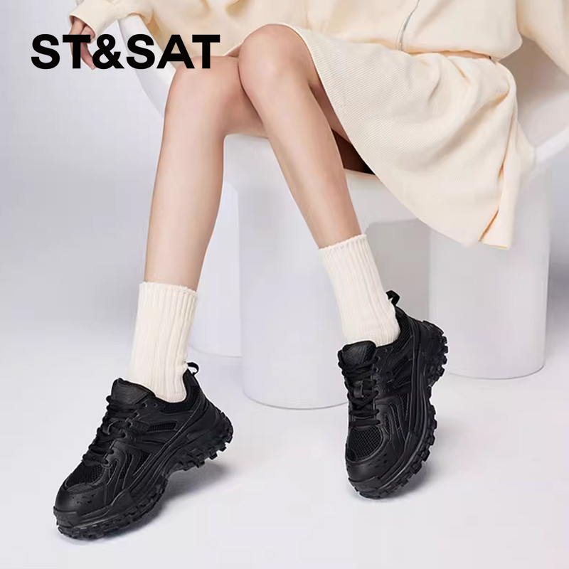 星期六时尚厚底透气百搭老爹鞋