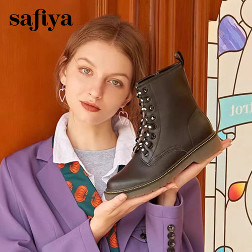 索菲娅英伦风时尚百搭厚底马丁靴