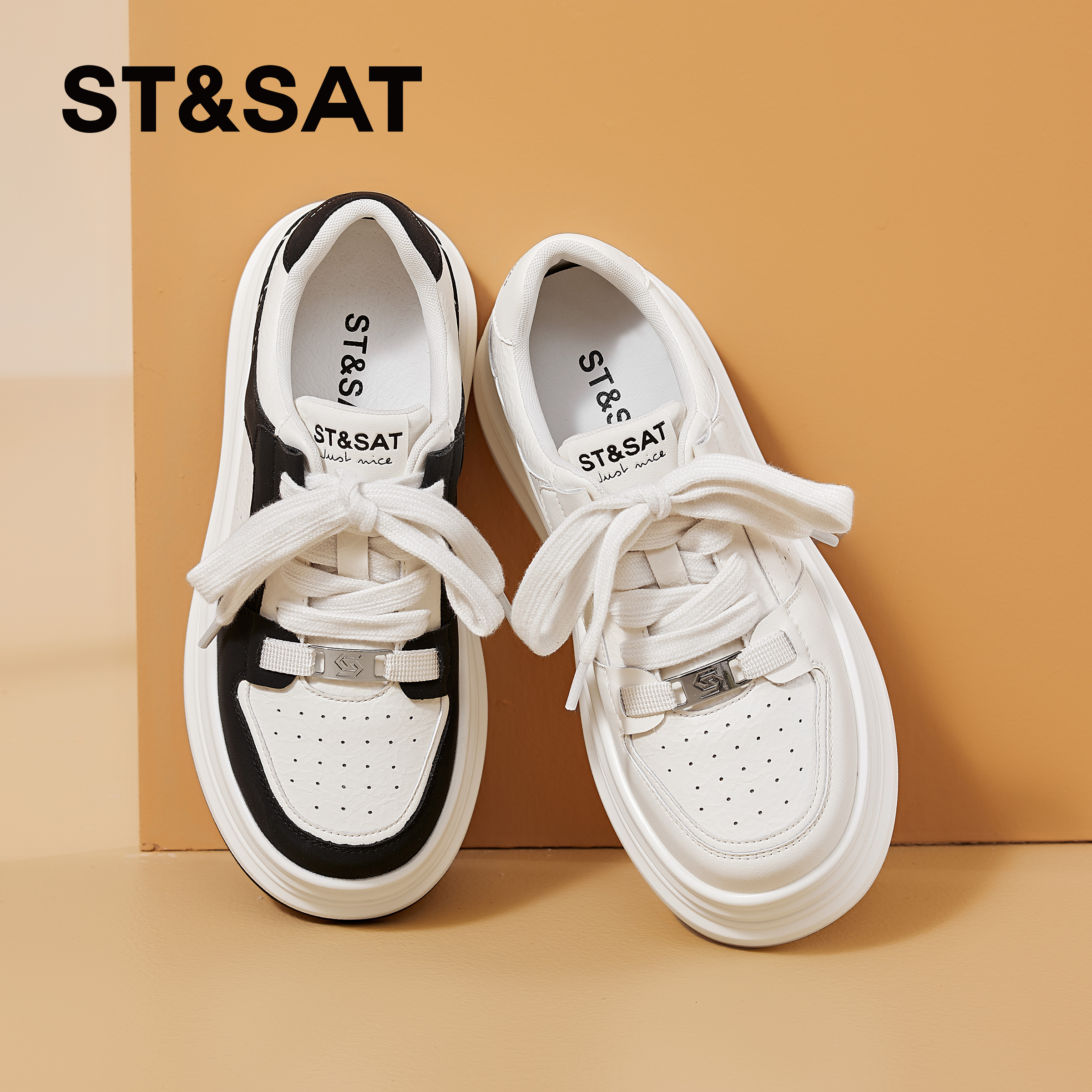 星期六休闲厚底增高百搭小白鞋