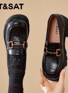 St&Sat/星期六春秋圆头乐福鞋厚底增高一脚蹬单鞋女SSD1111C2R