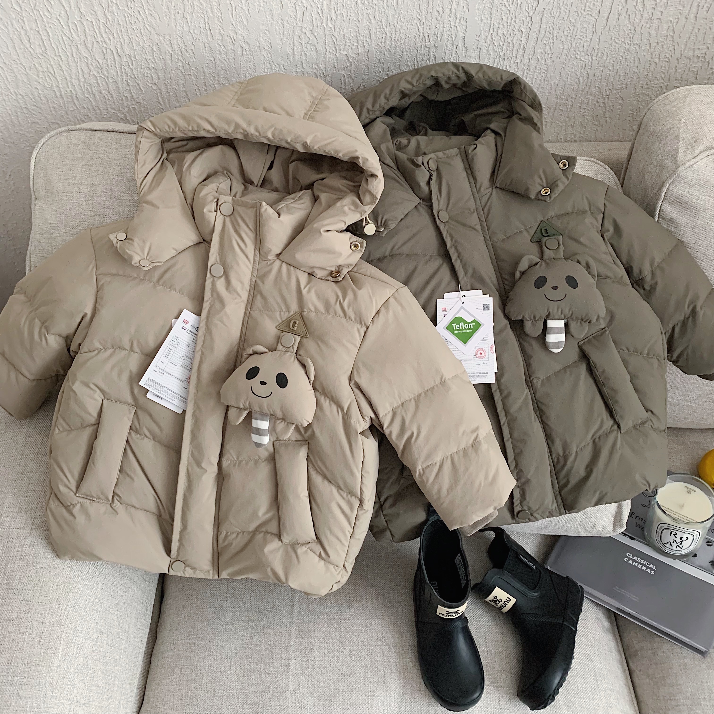 不二妈连帽羽绒服洋气冬立体装饰