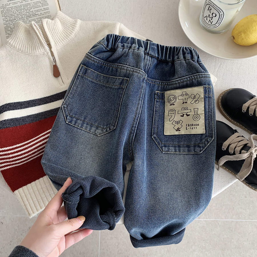 男童加绒牛仔裤2025冬季新款儿童大眼加绒加厚柔软休闲牛仔长裤子,童装/婴儿装/亲子装,儿童牛仔裤,淘宝优惠券,粉丝福利购,淘宝优惠卷