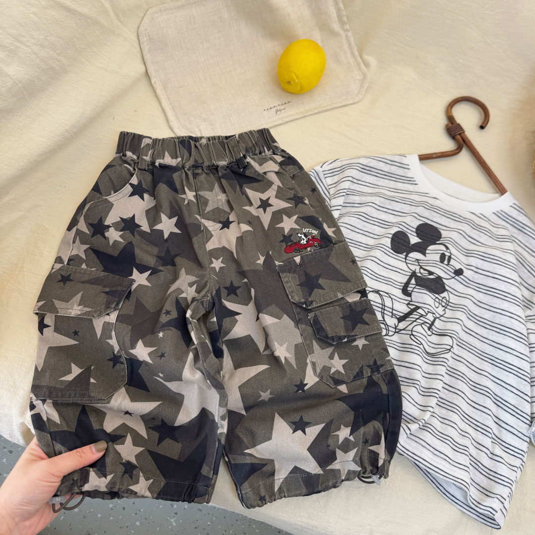 儿童迷彩工装裤男春季2026新款小童抽绳长裤宝宝星星休闲裤女洋气,童装/婴儿装/亲子装,裤子,淘宝优惠券,粉丝福利购,淘宝优惠卷