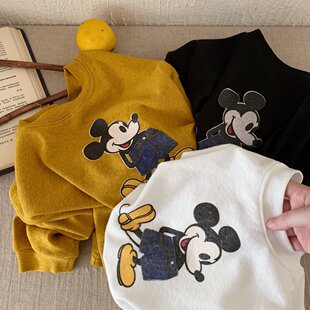 卡通印花长袖 韩版 T恤男女童宽松圆领上衣潮 新款 儿童t恤025秋季