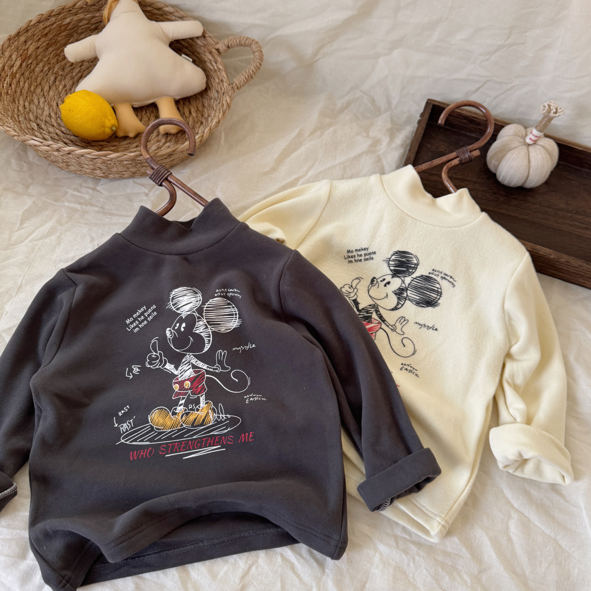 不二妈妈冬款加绒卡通打底衫洋气