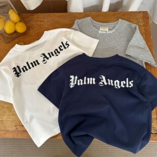 小童字母上衣洋气宝宝宽松夏装 儿童短袖 T恤男夏季 2026新款 女薄款