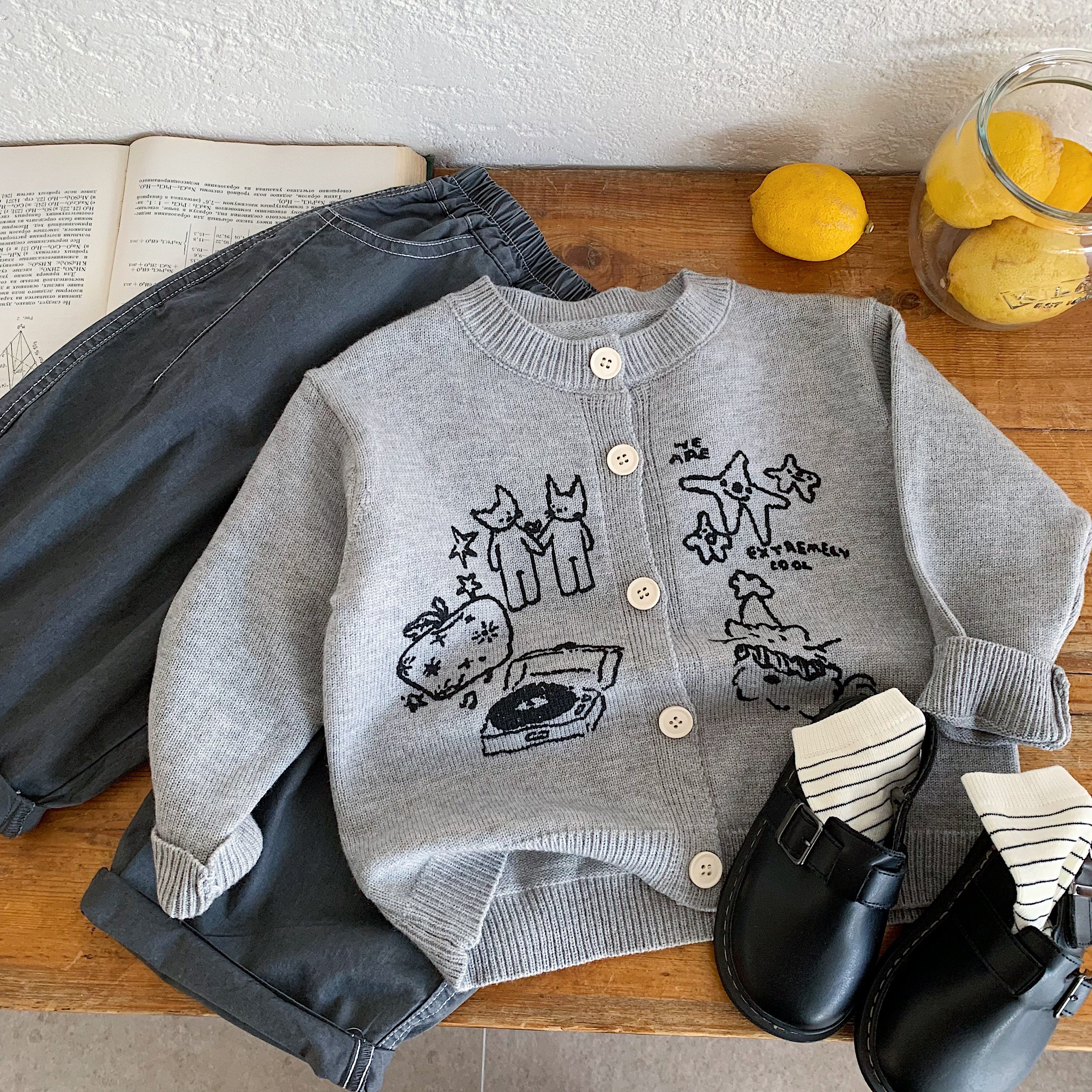 儿童针织开衫男春秋2026新款小童卡通上衣宽松宝宝毛衣外套女洋气,童装/婴儿装/亲子装,毛衣/针织衫,淘宝优惠券,粉丝福利购,淘宝优惠卷