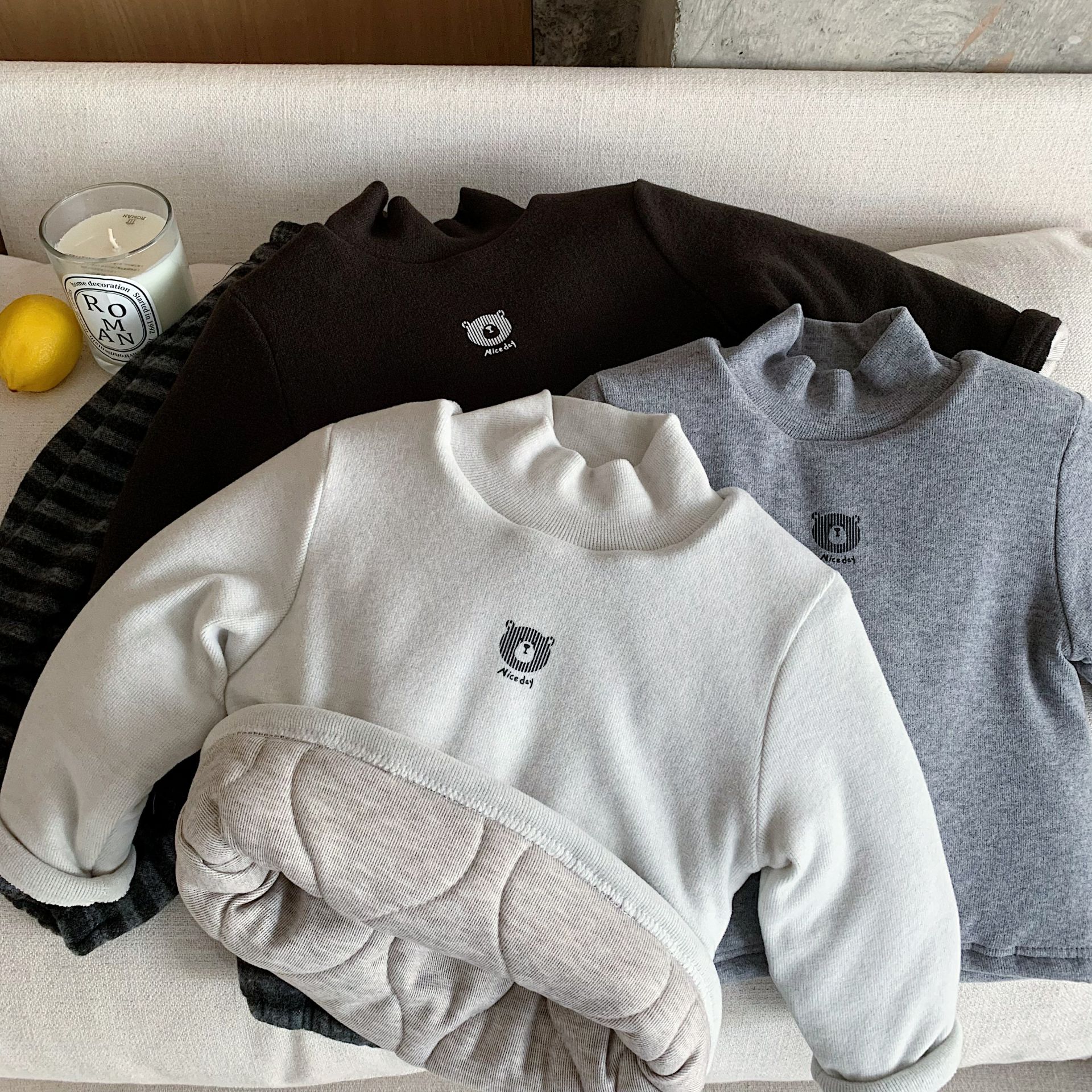 不二妈夹棉加厚打底衫冬季款纯色