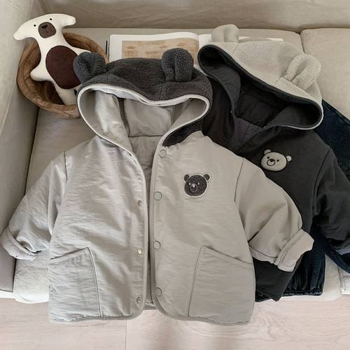 不二妈夹棉外套冬季卡通连帽加厚